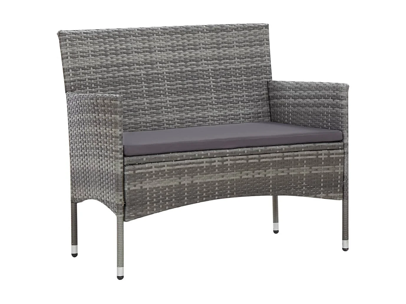 Muebles de jardín muebles de exterior juego de muebles de 5 piezas con cojines de resina tejida gris 02_0016444