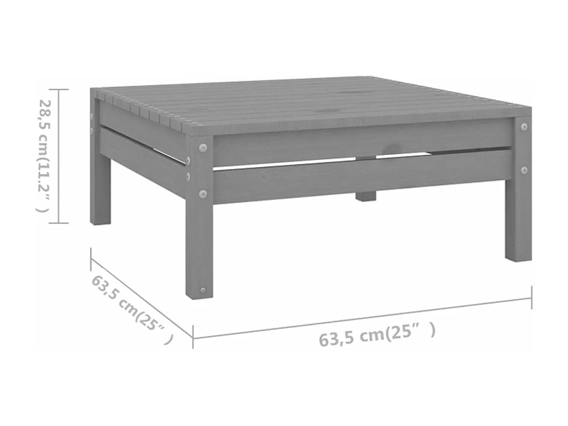 Muebles de jardín muebles de exterior juego de muebles 4 piezas madera maciza de pino gris 02_0016240