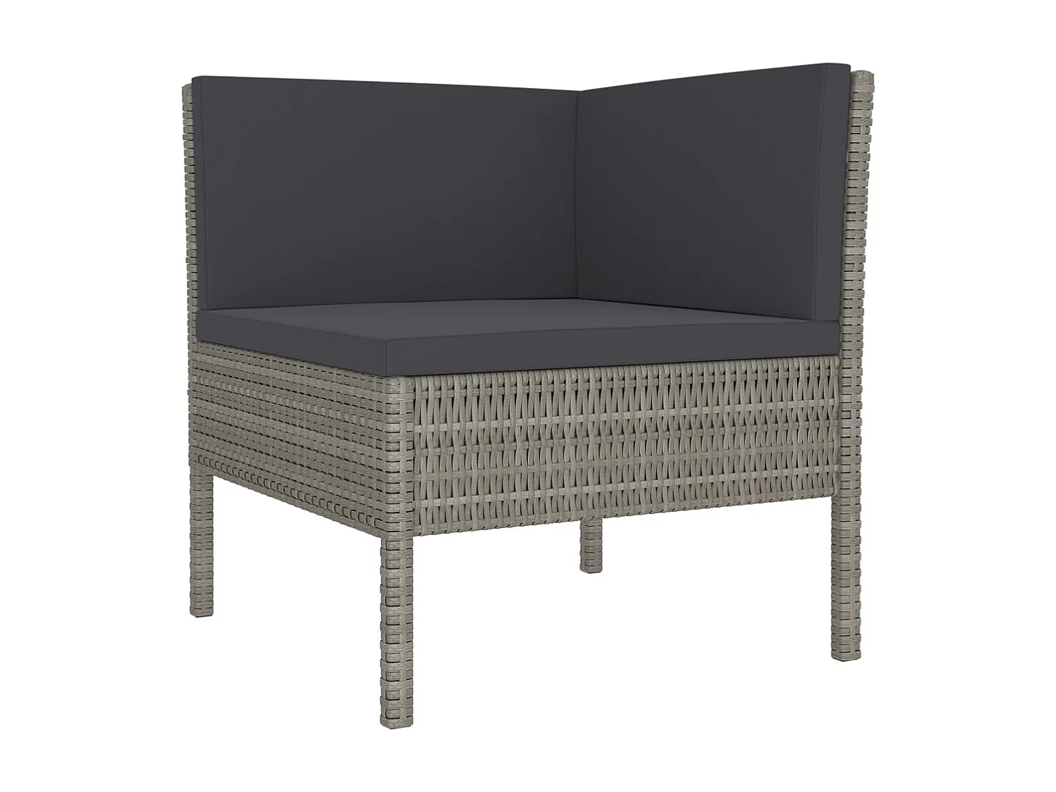 Mobili da giardino mobili da esterno Set di mobili da 10 pezzi con cuscini in resina intrecciata grigia 02_0015140