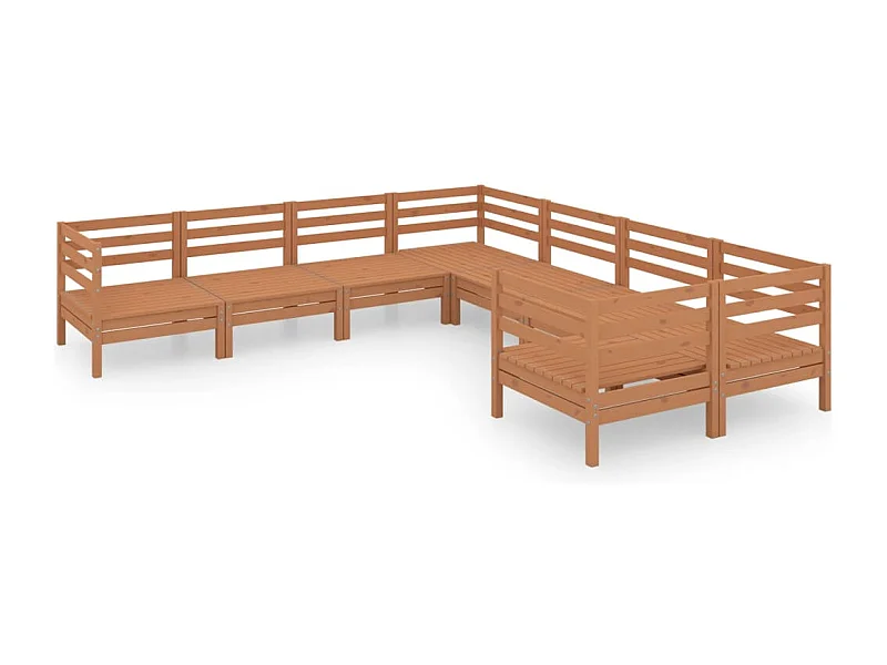 Muebles de jardín muebles de exterior juego de muebles 8 piezas madera maciza de pino marrón miel 02_0017842