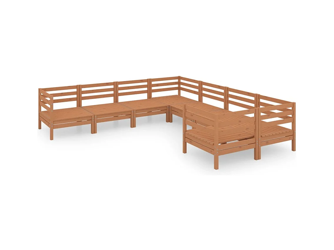 Mobili da giardino mobili da esterno set di mobili 8 pezzi in legno di pino massiccio marrone miele 02_0017842