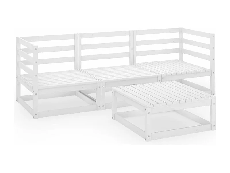 Mobili da giardino mobili da esterno set di mobili 4 pezzi in legno di pino massiccio bianco 02_0016213