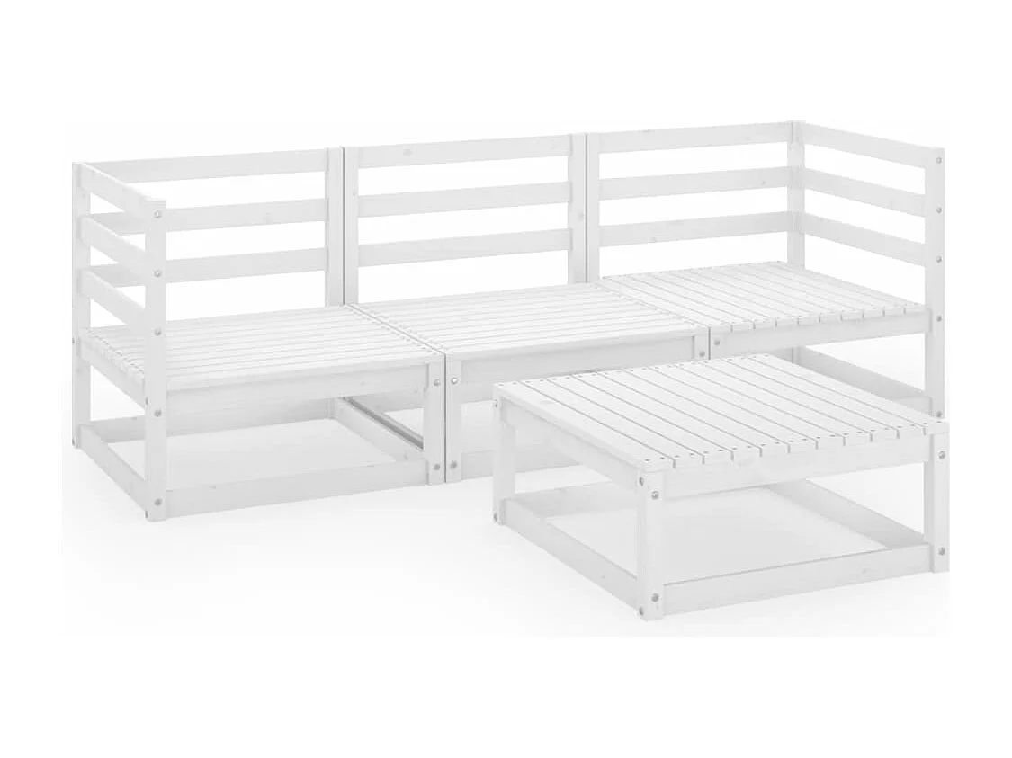 Salon de jardin meuble bois blanche 70 x 70 x 30 cm 02_0016213