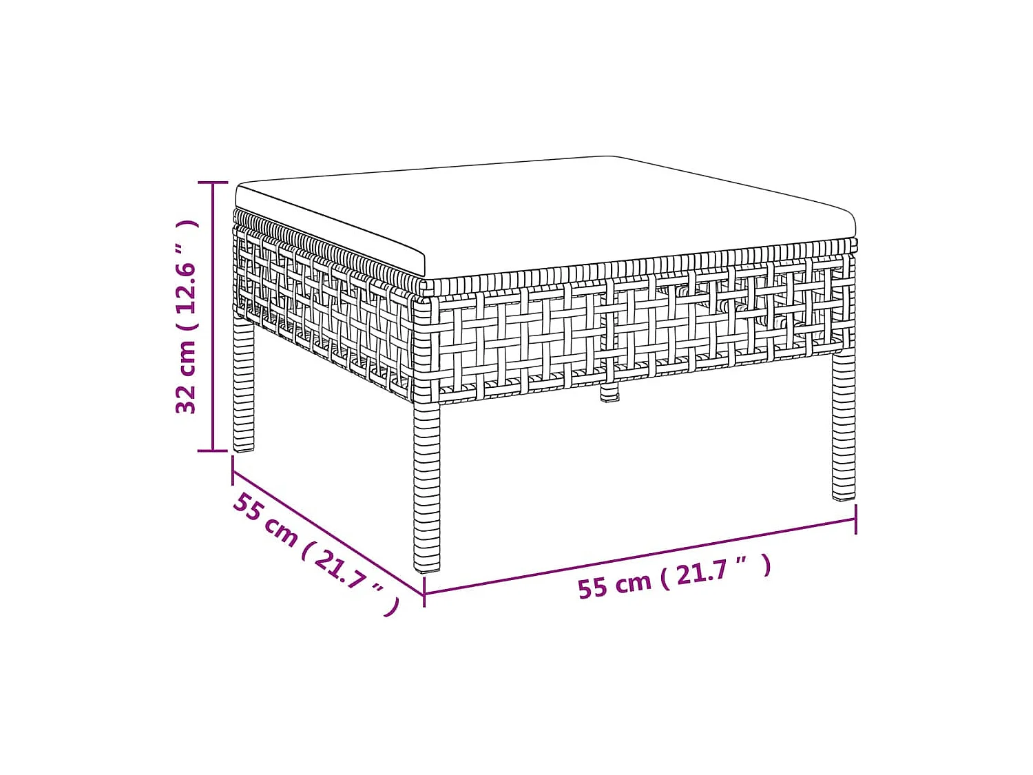Mobili da giardino mobili da esterno Set di mobili da 4 pezzi con cuscini grigi in resina intrecciata 02_0016156