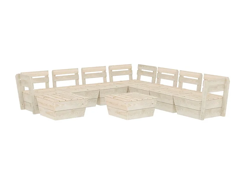 Mobili da giardino mobili da esterno set di mobili su pallet 9 pezzi in legno di abete rosso impregnato 02_0018530