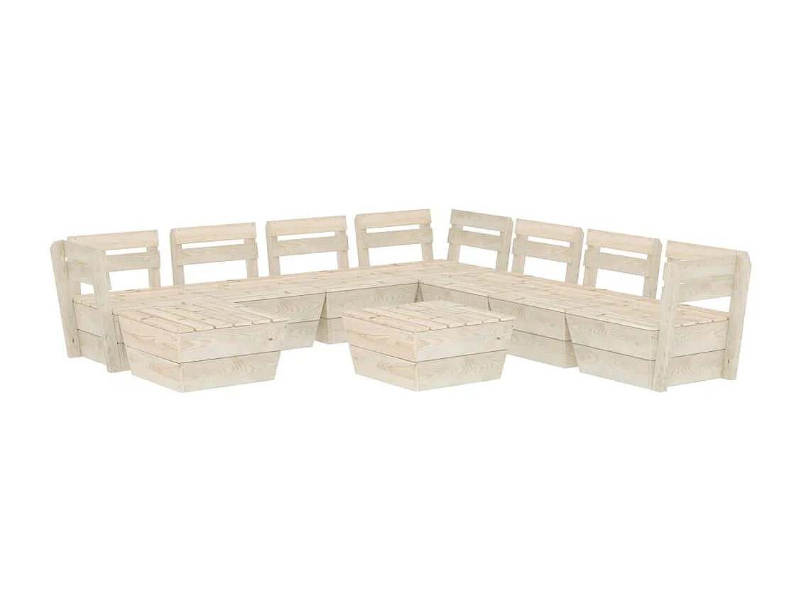 Mobili da giardino mobili da esterno set di mobili su pallet 9 pezzi in legno di abete rosso impregnato 02_0018530