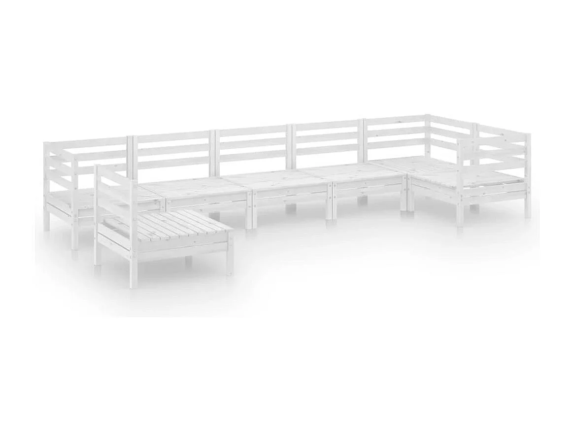 Mobili da giardino mobili da esterno set di mobili 7 pezzi in legno di pino massiccio bianco 02_0017404