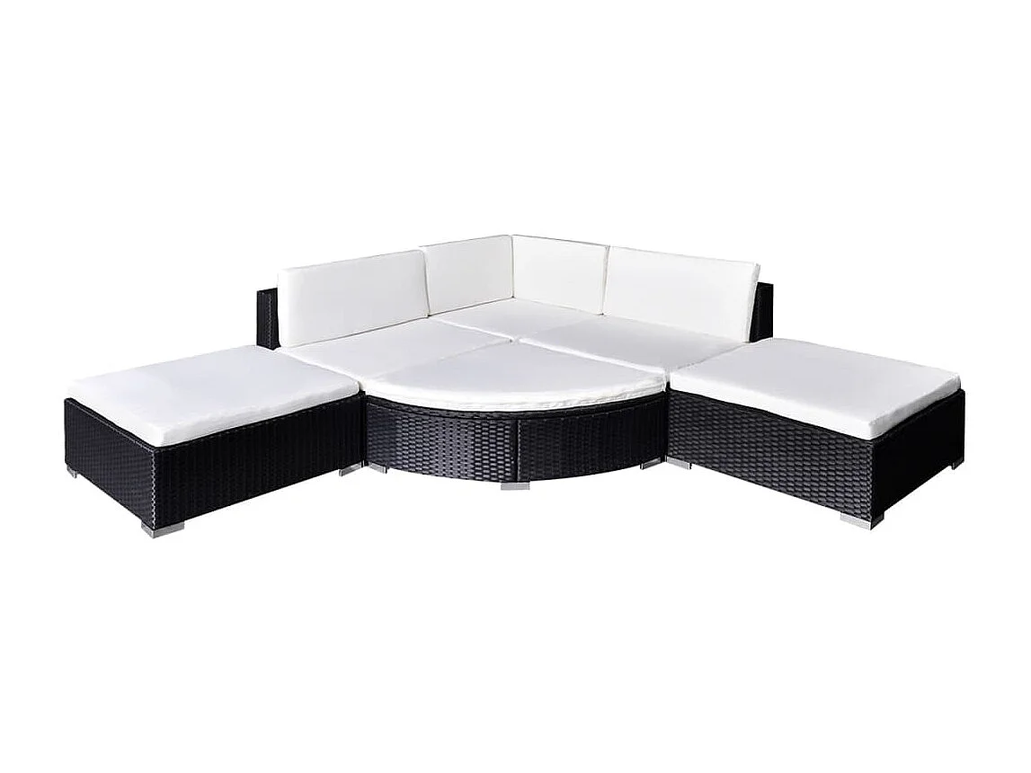 Salon de jardin meuble résine noire 69.5 x 69.5 x 53.5 cm 02_0016939