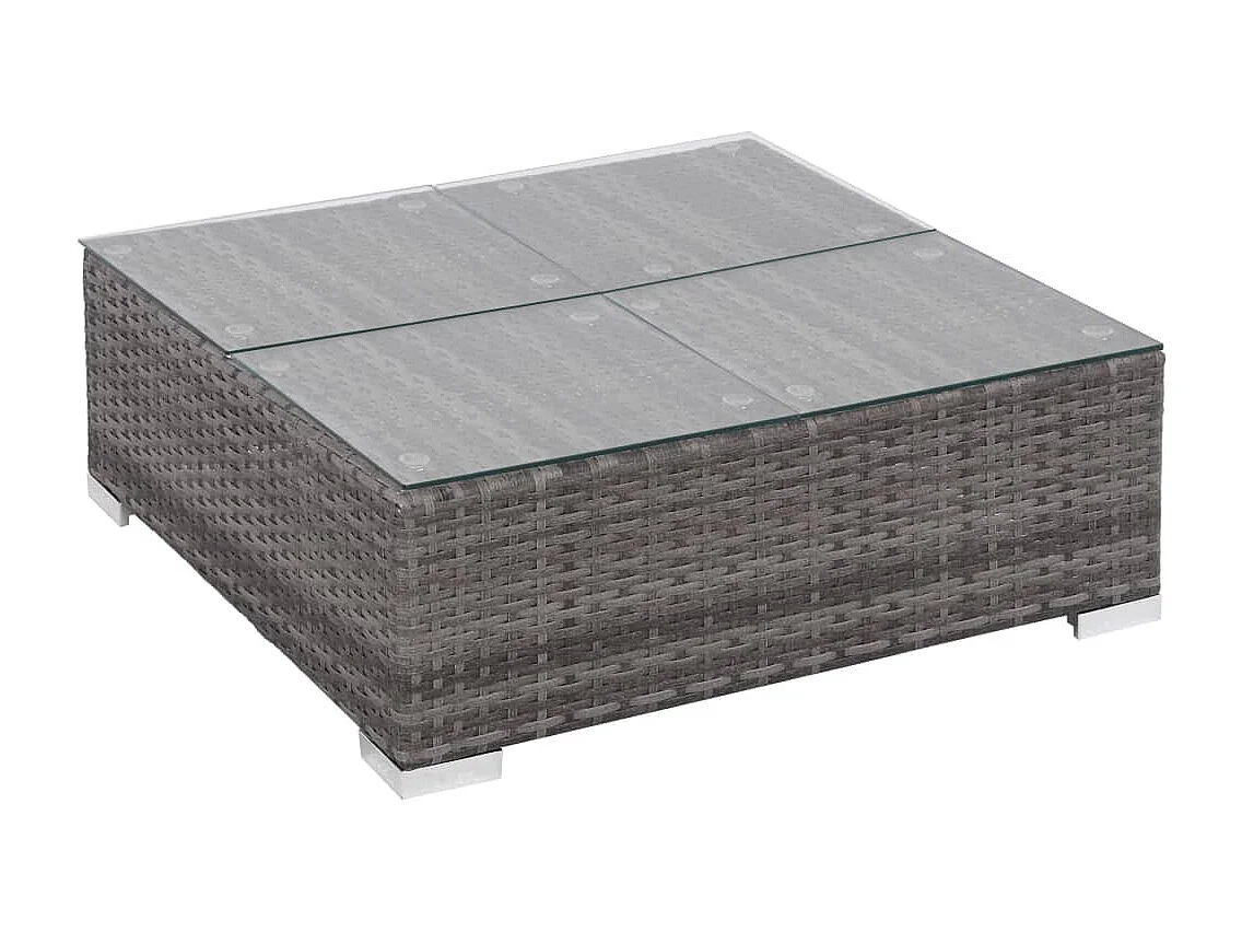 Muebles de jardín muebles de exterior juego de muebles de 6 piezas con cojines de resina tejida gris 02_0016863