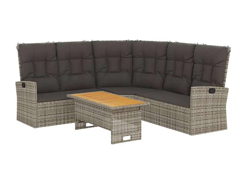 Salon de jardin meuble résine grise 100 x 50 x 43 cm 02_0015893