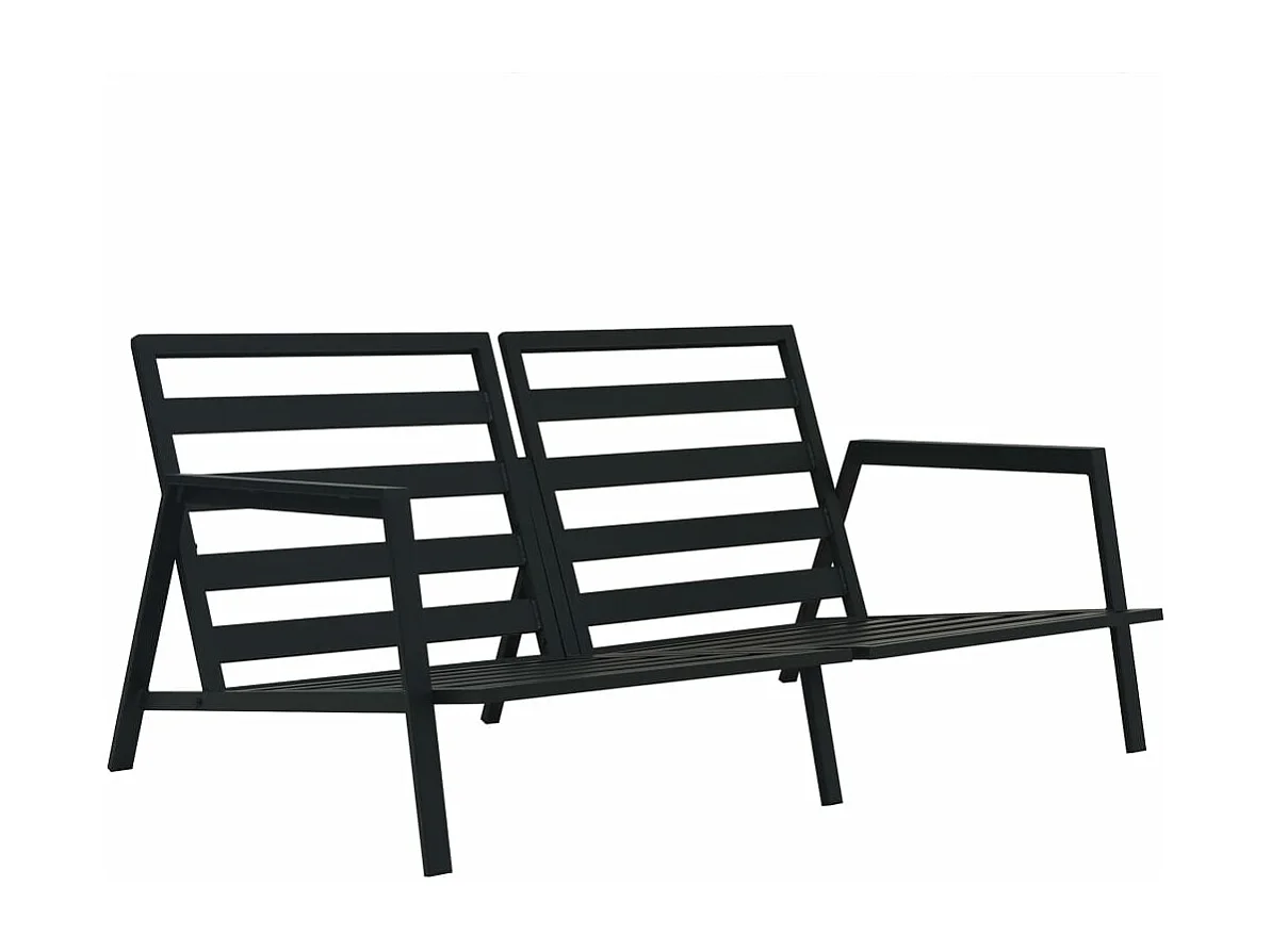 Salon de jardin meuble aluminium grise 151 x 96 x 70 cm 02_0016078