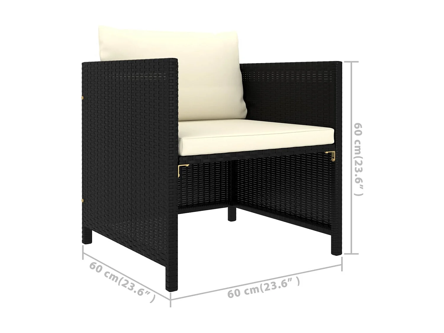 Muebles de jardín muebles de exterior juego de muebles de 5 piezas con cojines de resina tejida en negro 02_0016489