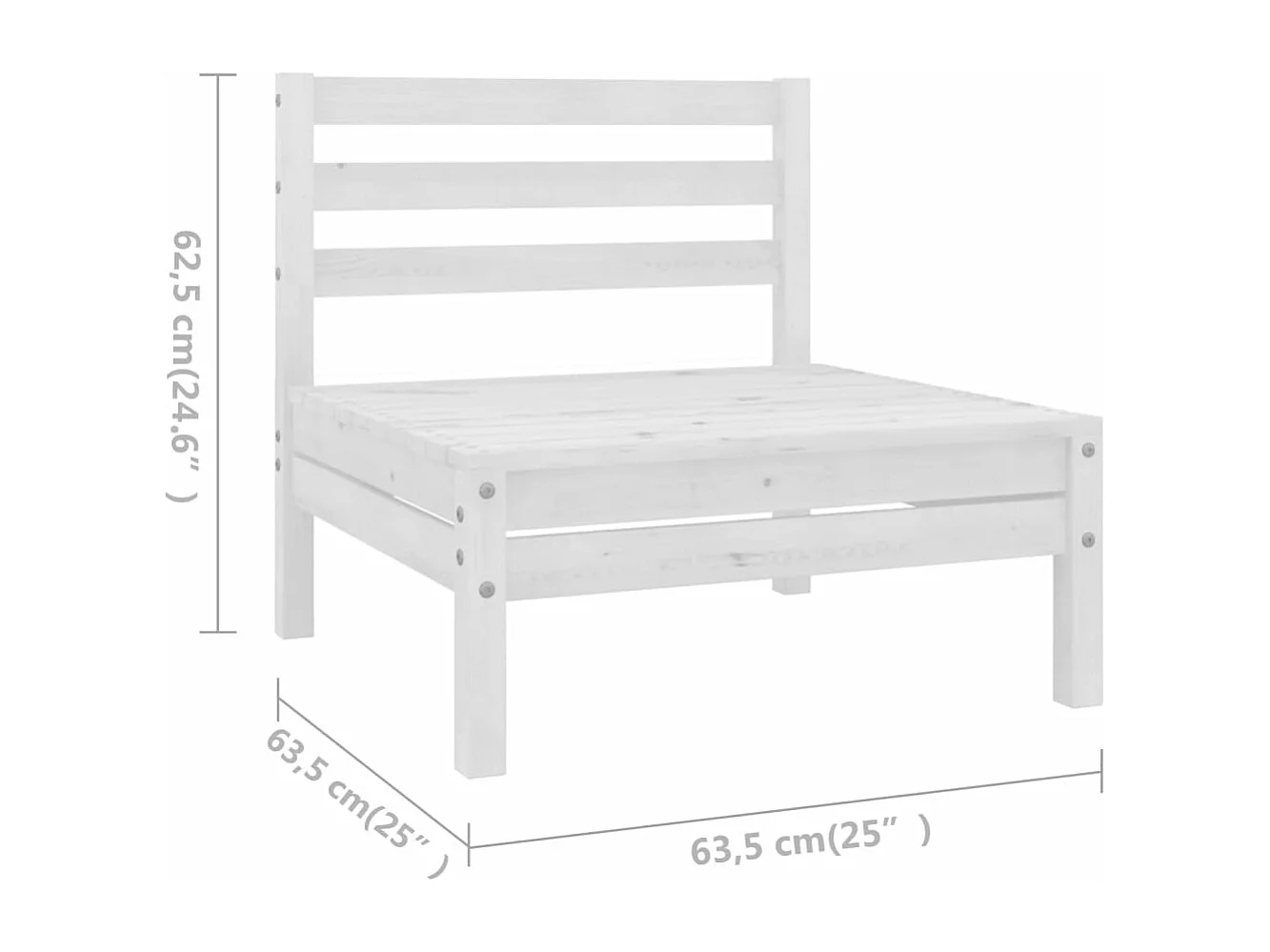 Salon de jardin meuble bois blanche 63.5 x 63.5 x 62.5 cm 02_0017007