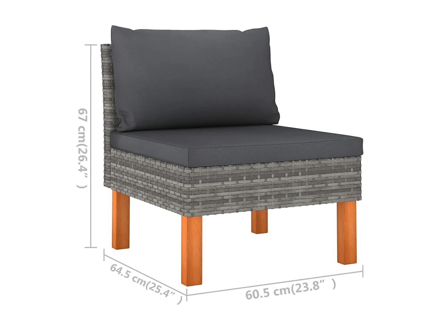 Mobili da giardino mobili da esterno Set di mobili da 6 pezzi con cuscini in resina intrecciata grigia 02_0016860