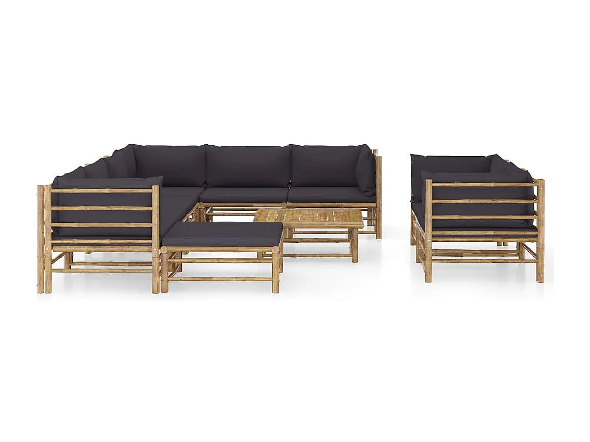 Salon de jardin meuble bambou marron 70 x 70 x 60 cm 02_0015044