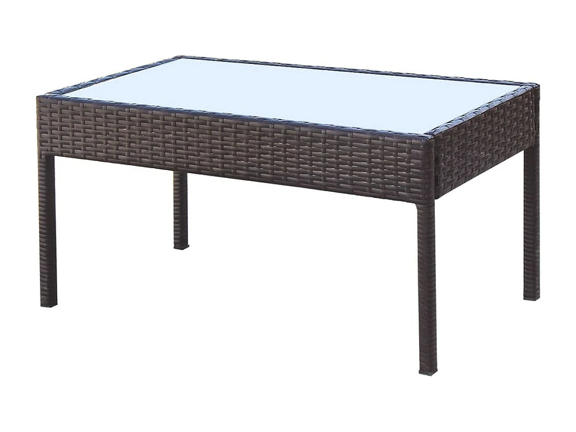 Mobili da giardino mobili da esterno Set di mobili da 4 pezzi con cuscini in resina intrecciata marrone 02_0016193