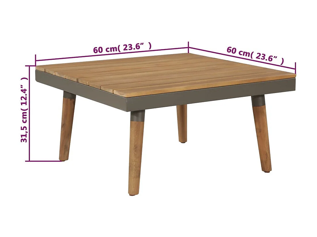 Salon de jardin meuble bois marron 230 x 200 x 65 cm 02_0016285