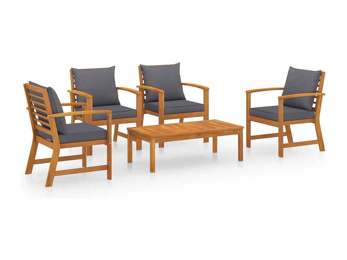 Salon de jardin meuble bois marron 60.5 x 60.5 x 81 cm 02_0016287