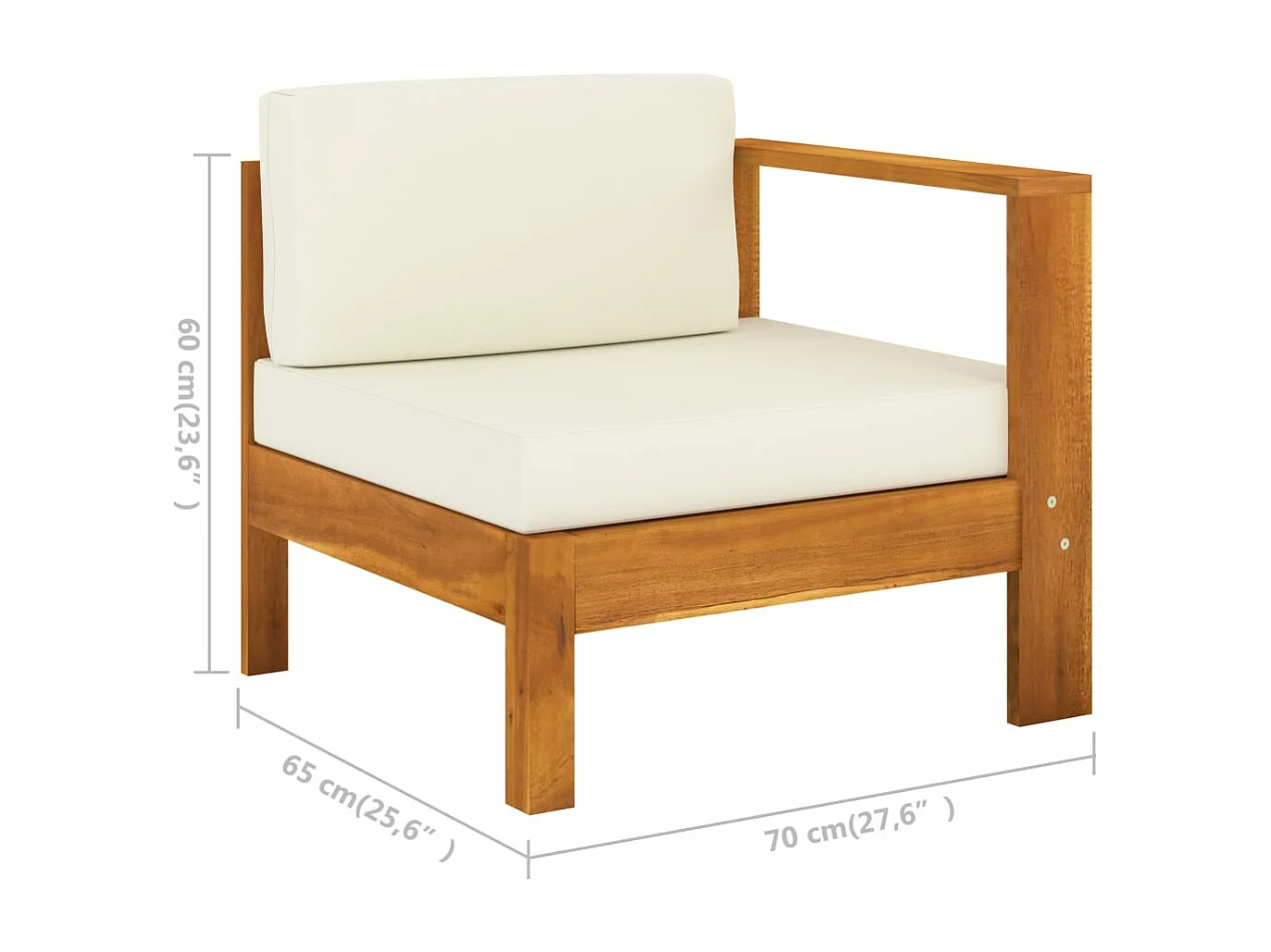 Móveis de jardim móveis de exterior Conjunto de móveis de 10 peças com almofadas branco creme madeira de acácia 02_0014980