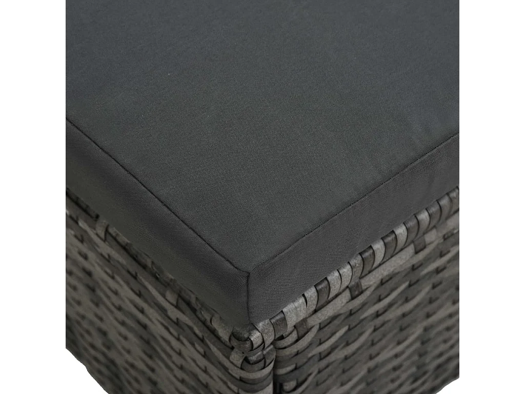 Mobili da giardino mobili da esterno Set di mobili da 4 pezzi con cuscini in resina intrecciata grigia 02_0016184