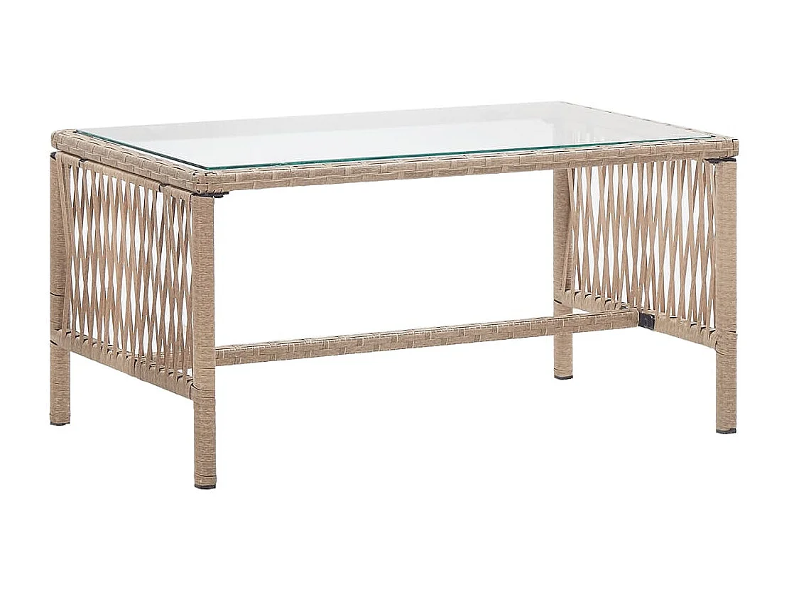 Mobili da giardino mobili da esterno Set di mobili da 4 pezzi con cuscini in resina intrecciata beige 02_0016175