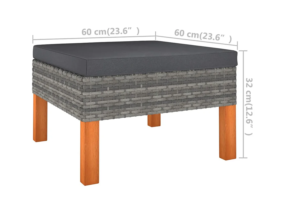 Salon de jardin meuble résine grise 60.5 x 64.5 x 67 cm 02_0016858