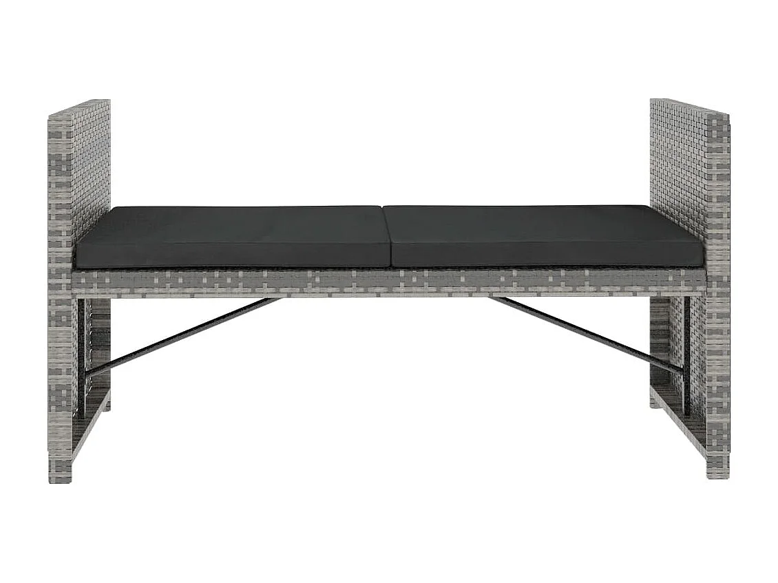 Salon de jardin meuble résine grise 130 x 70 x 70 cm 02_0016433