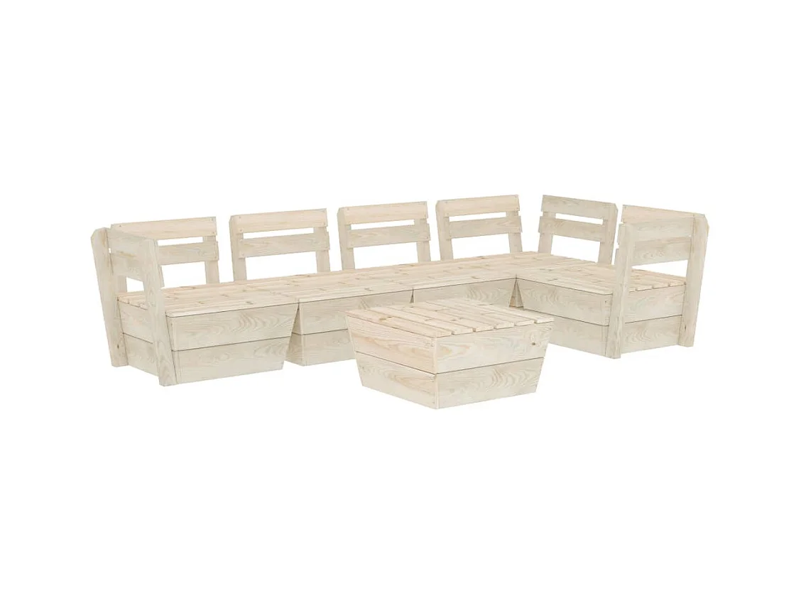 Mobili da giardino mobili da esterno set di mobili su pallet 6 pezzi in legno di abete rosso impregnato 02_0018459