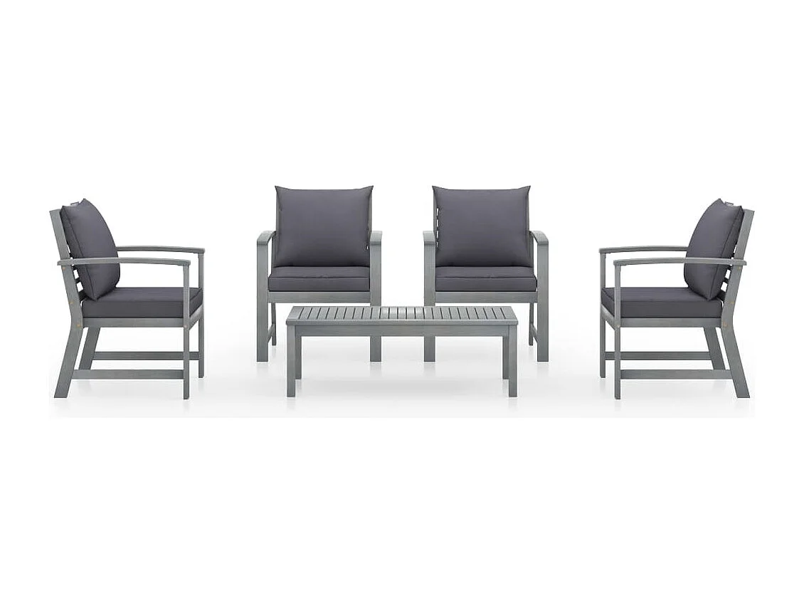 Salon de jardin meuble bois marron 60.5 x 60.5 x 81 cm 02_0016292