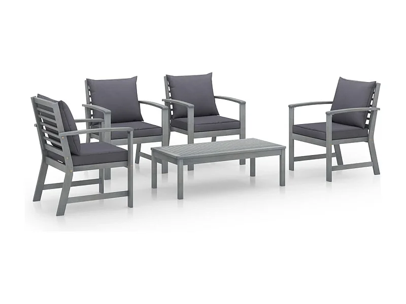 Salon de jardin meuble bois marron 60.5 x 60.5 x 81 cm 02_0016292