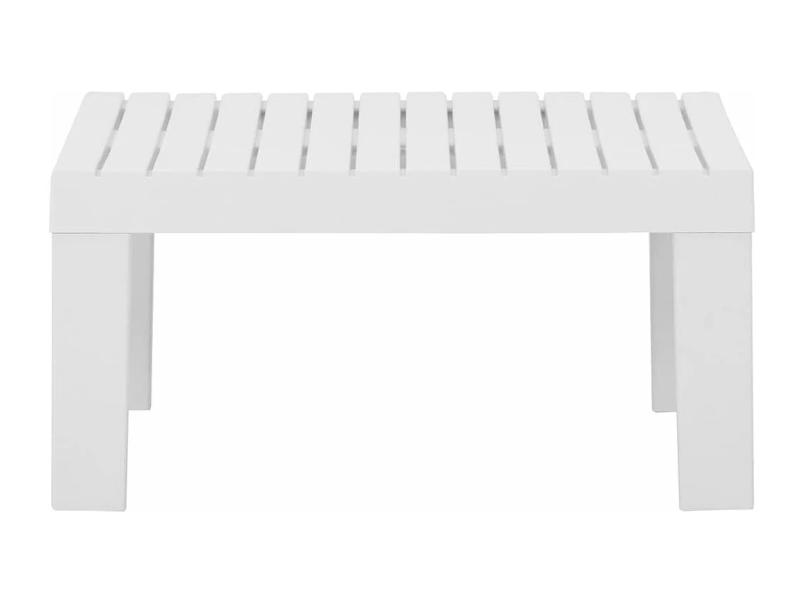 Muebles de jardín muebles de exterior Juego de muebles de 2 piezas con cojines de plástico blanco 02_0015899