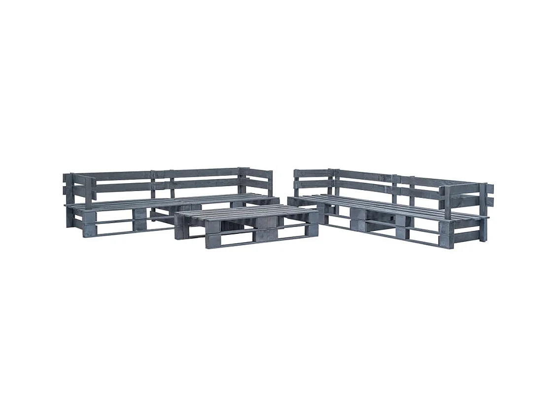 Mobili da giardino mobili da esterno set di mobili per pallet 6 pezzi in legno grigio 02_0018464