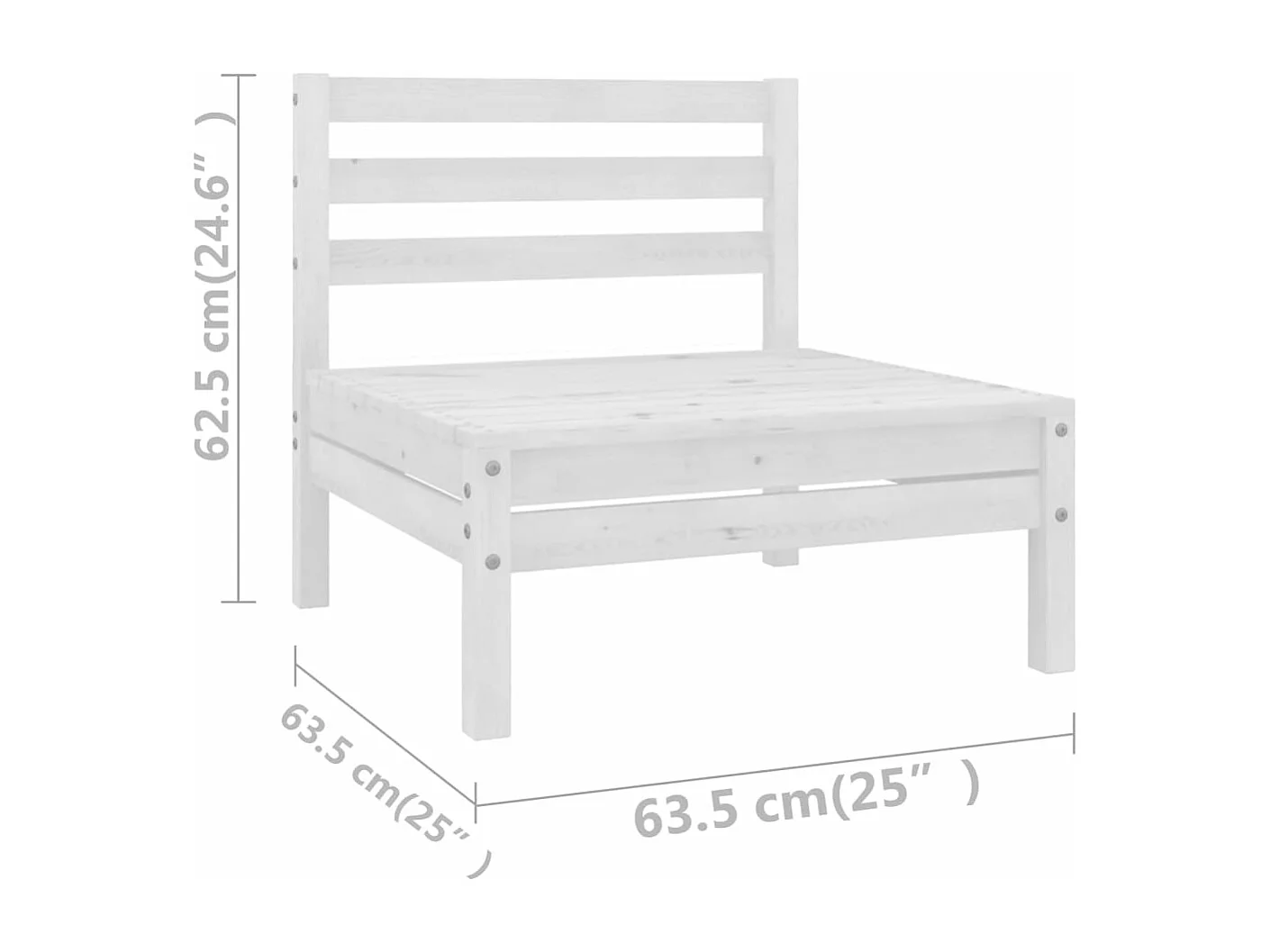Salon de jardin meuble bois blanche 63.5 x 63.5 x 62.5 cm 02_0017827