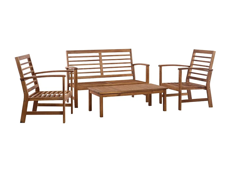Muebles de jardín conjunto de muebles de exterior 4 piezas de madera maciza de acacia 02_0016220