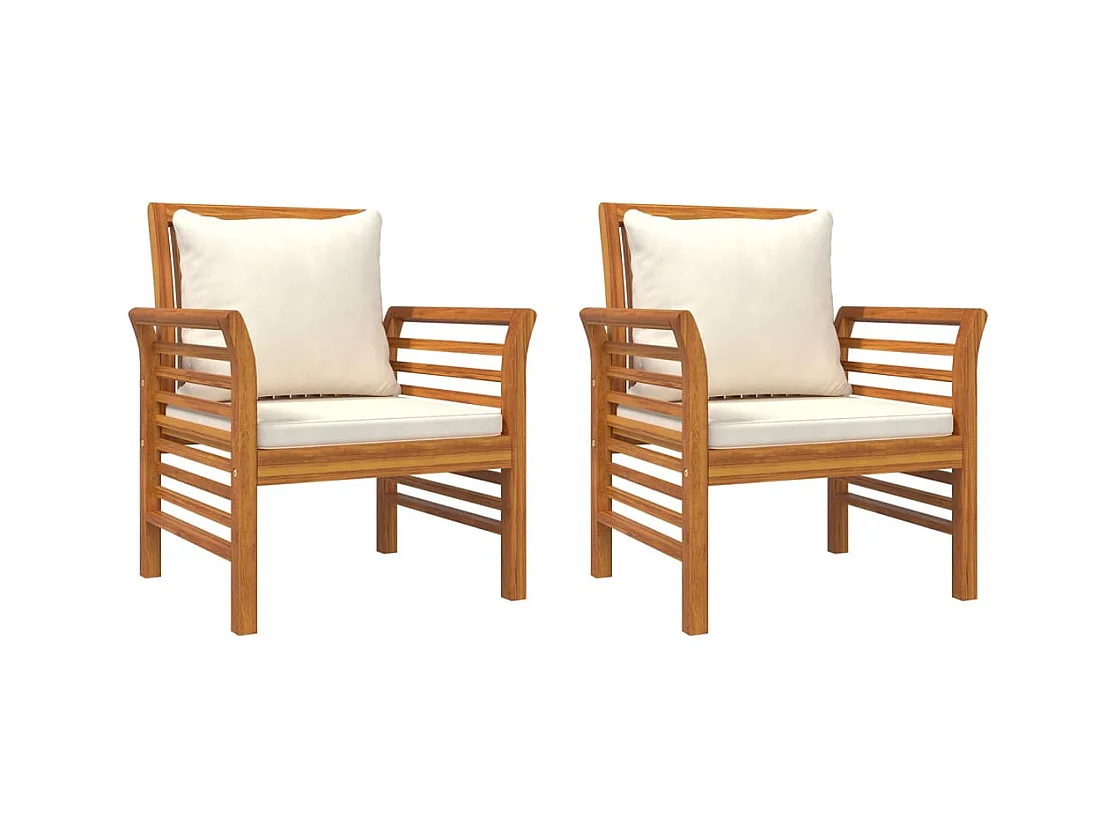 Muebles de jardín muebles de exterior juego de muebles de 4 piezas con cojines de madera maciza de acacia 02_0016123