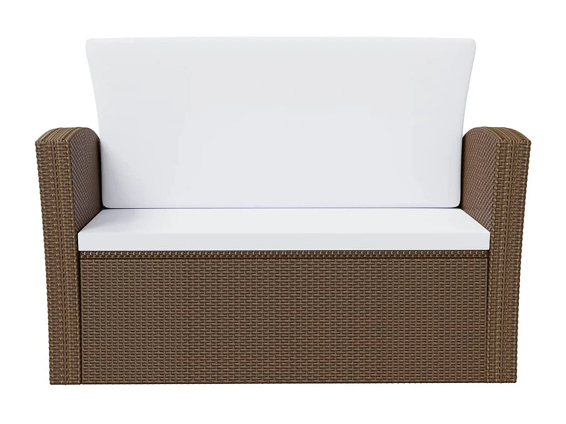 Mobili da giardino mobili da esterno Set di mobili da 8 pezzi con cuscini in resina intrecciata marrone 02_0017702