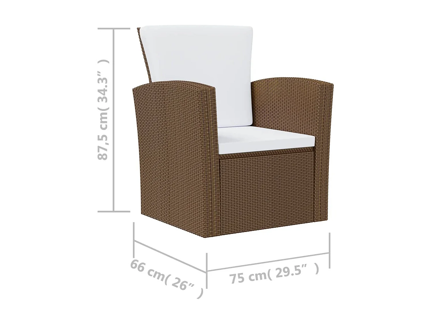 Mobili da giardino mobili da esterno Set di mobili da 8 pezzi con cuscini in resina intrecciata marrone 02_0017702
