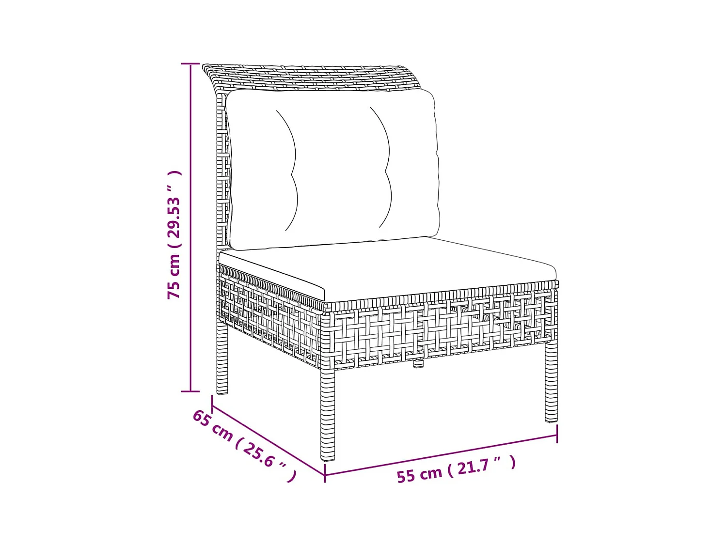 Salon de jardin meuble résine grise 65 x 65 x 75 cm 02_0015056