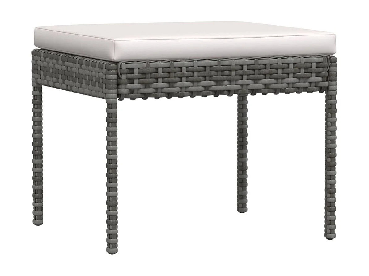 Mobili da giardino mobili da esterno Set di mobili da 6 pezzi con cuscini in resina intrecciata grigia 02_0016864