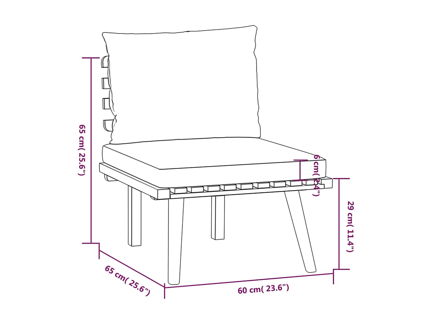 Salon de jardin meuble bois marron 60 x 65 x 65 cm 02_0017488