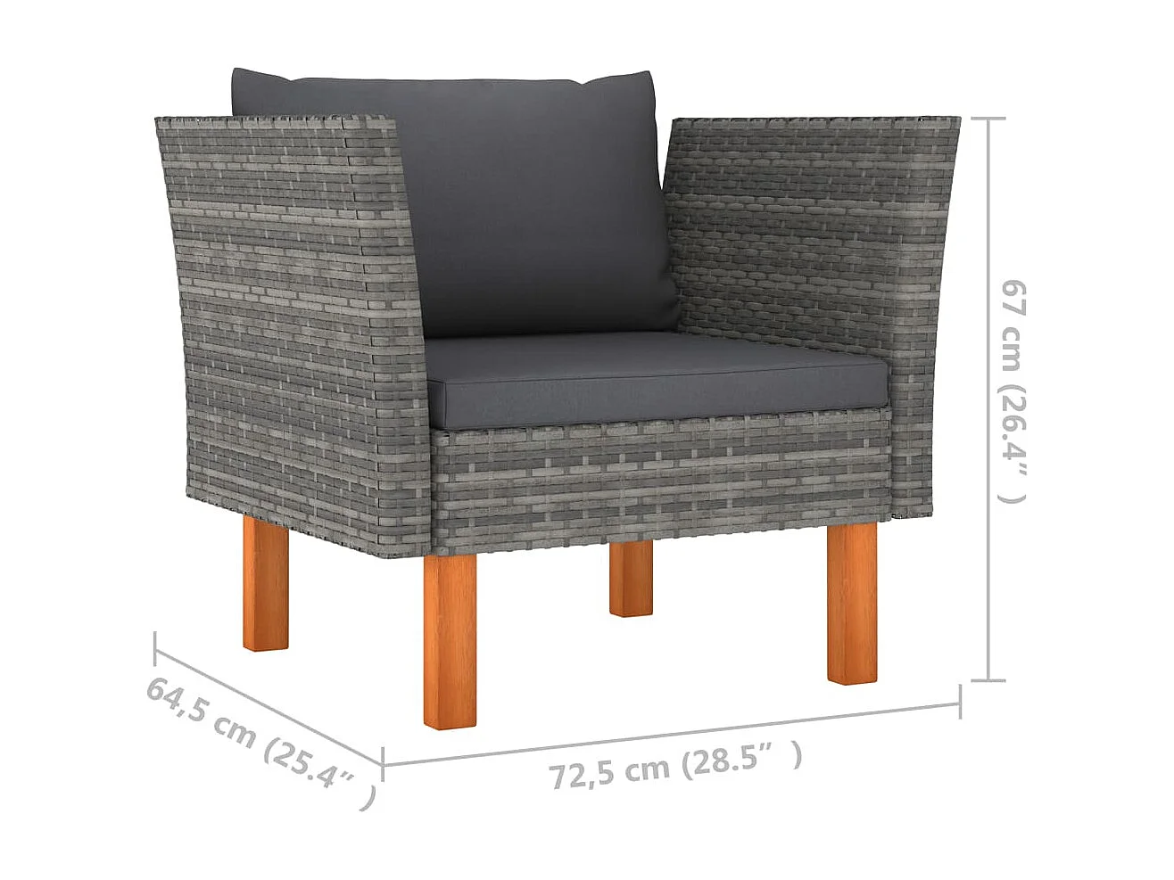 Muebles de jardín muebles de exterior conjunto de muebles 10 piezas resina tejida y madera de eucalipto gris 02_0015280