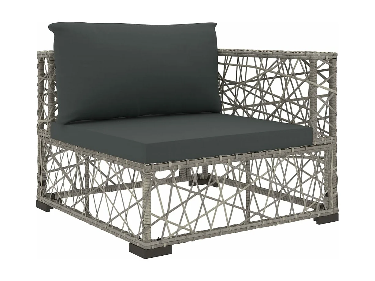 Salon de jardin meuble résine grise 70 x 70 x 52.5 cm 02_0016441