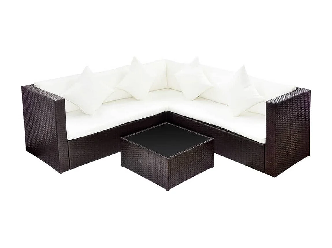 Salon de jardin meuble résine marron 118 x 60 x 64 cm 02_0016188