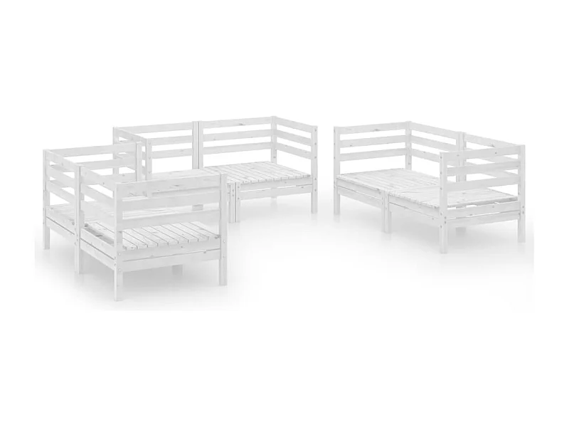 Muebles de jardín muebles de exterior juego de muebles 6 piezas madera maciza de pino blanco 02_0016971