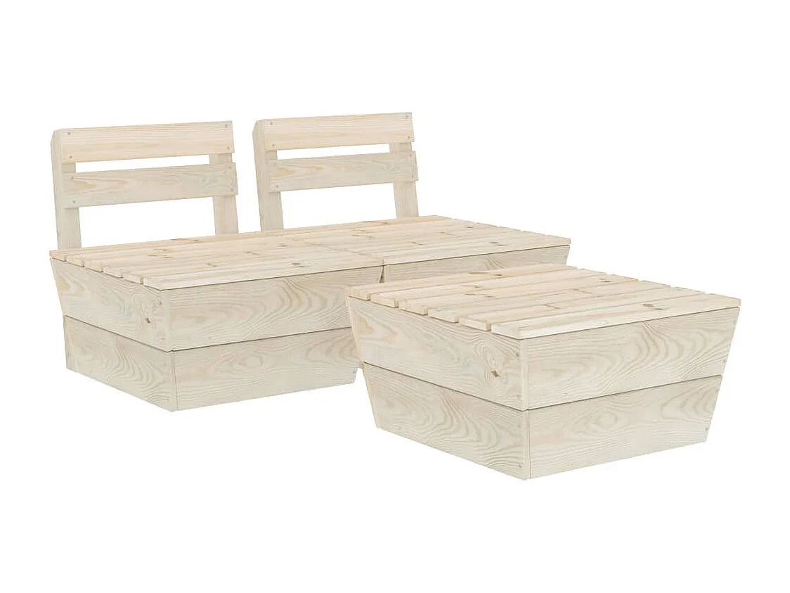 Mobili da giardino mobili da esterno set di mobili su pallet 3 pezzi in legno di abete rosso impregnato 02_0018368