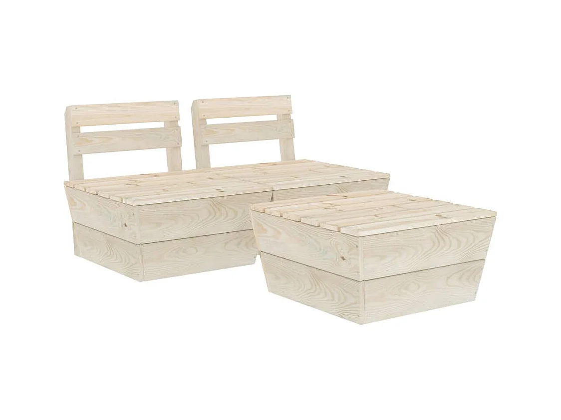 Mobili da giardino mobili da esterno set di mobili su pallet 3 pezzi in legno di abete rosso impregnato 02_0018368