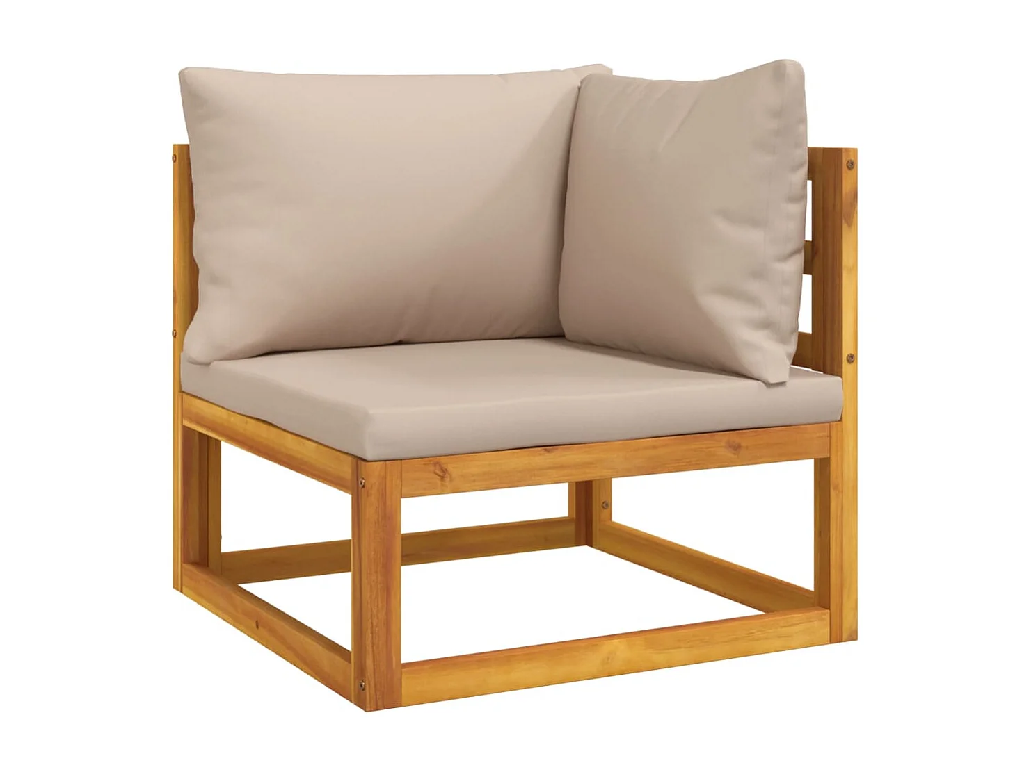 Móveis de jardim móveis de exterior Conjunto de móveis de 6 peças com almofadas cinza madeira maciça 02_0016951