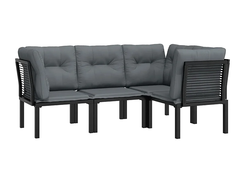 Mobili da giardino mobili da esterno set di mobili 4 pezzi in resina intrecciata nera e grigia 02_0016271