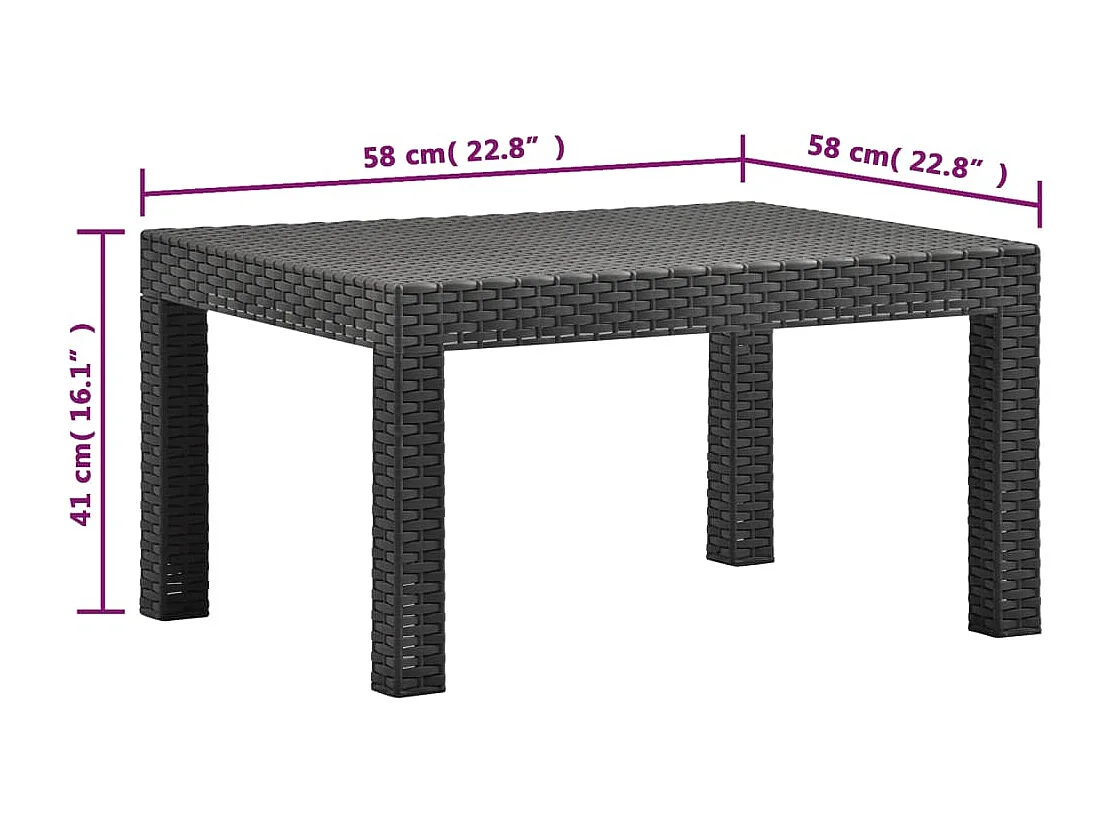 Móveis de jardim móveis de exterior Conjunto de móveis de 2 peças com almofadas Rattan PP antracite 02_0015900