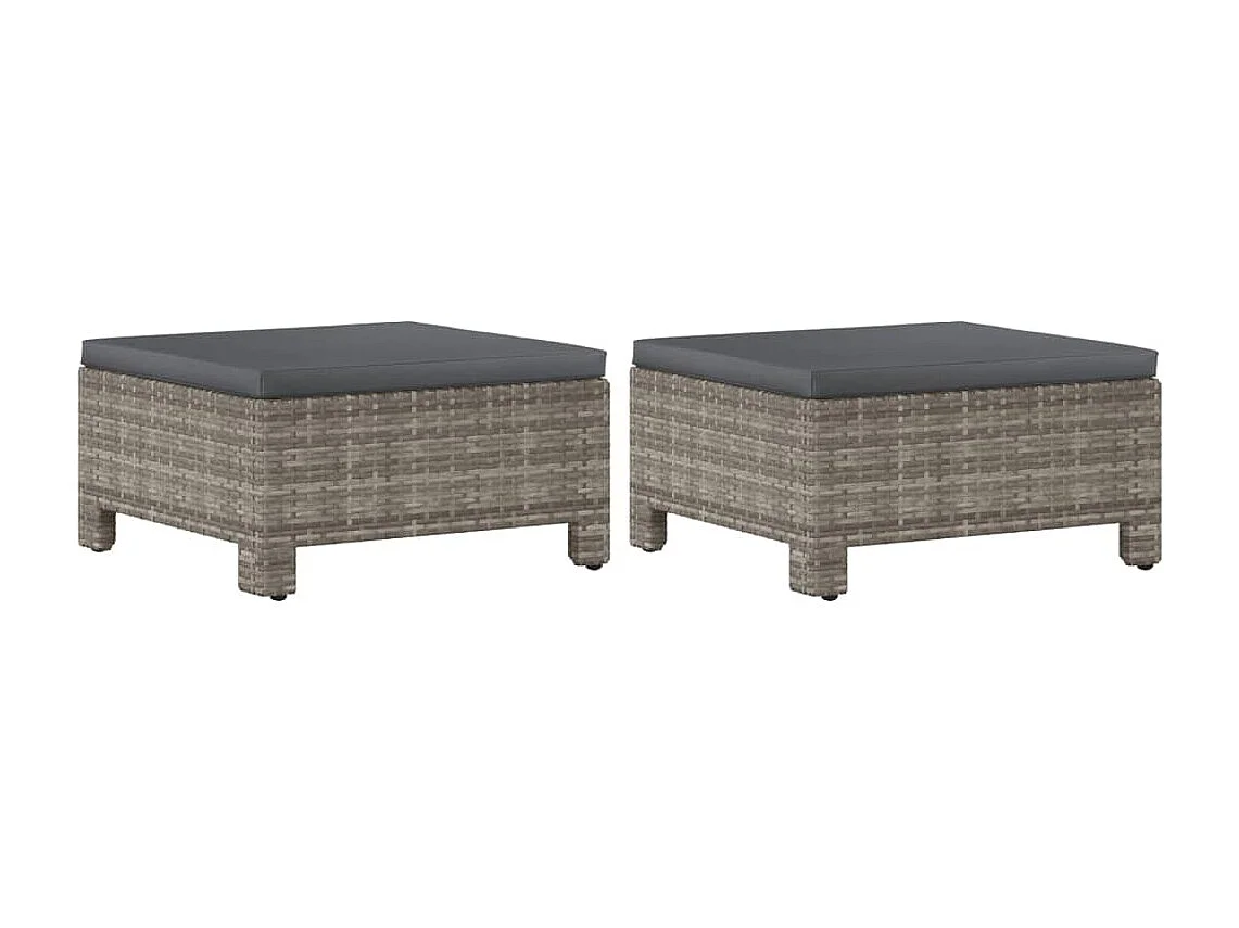 Mobili da giardino mobili da esterno Set di mobili da 6 pezzi con cuscini grigi in resina intrecciata 02_0016793